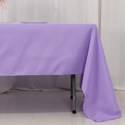 Lavender tablecloth draping elegantly over a table