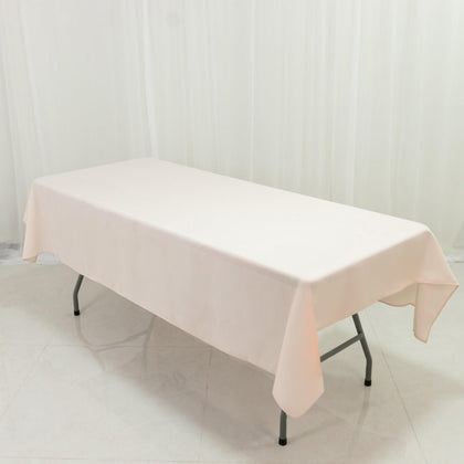 Blush Polyester Rectangle Tablecloth 60"×84" – Wrinkle-Resistant, Durable Party / Event Table Cover