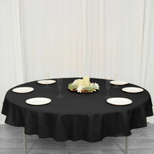 70inch Black 200 GSM Seamless Premium Polyester Round Tablecloth