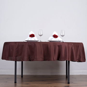 Add Elegance to Your Event with a Chocolate Seamless Polyester Linen Tablecloth