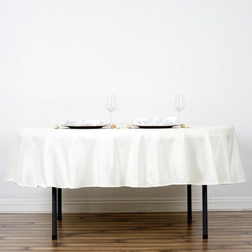 Elegant Ivory Seamless Polyester Linen Tablecloth for Events