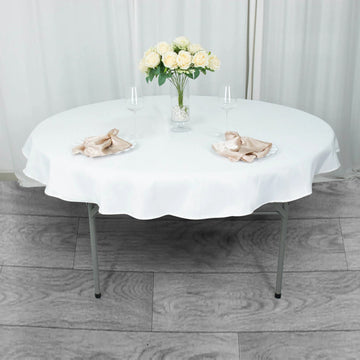 Effortless Elegance with the White Premium Polyester Round Tablecloth