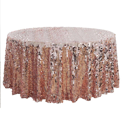 Rose gold sequin tablecloth for elegant events and parties