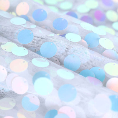 Iridescent sequins on sheer fabric background. #whtbkgd