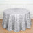 Silver sequin tablecloth on a round table