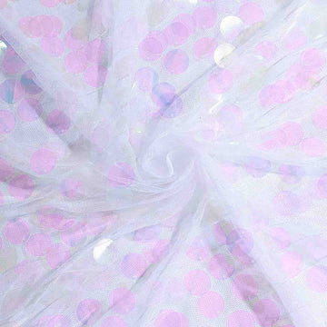 Create an Enchanting Atmosphere with the Iridescent Seamless Big Payette Sequin Tablecloth