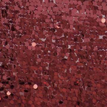 Create Unforgettable Moments with the Burgundy Seamless Big Payette Sequin Rectangle Tablecloth