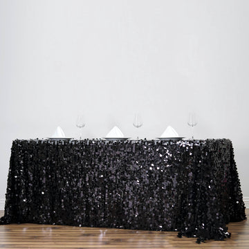 Create an Enchanting Atmosphere with the Black Seamless Big Payette Sequin Rectangle Tablecloth