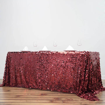 Create a Luxurious Ambiance with the Burgundy Sequin Tablecloth