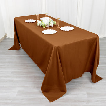 Make a Statement with a Cinnamon Brown Reusable Linen Tablecloth