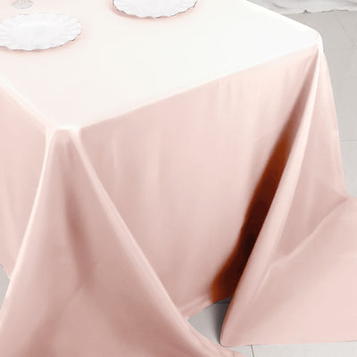 Pink tablecloth draped elegantly over a table