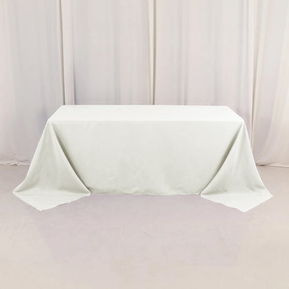 Premium Polyester Rectangle Tablecloth 90"x132" Ivory - Seamless 220GSM Wrinkle-Resistant & Durable Fabric