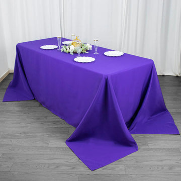 Create a Stunning Table Setting with the Purple Seamless Premium Polyester Rectangular Tablecloth