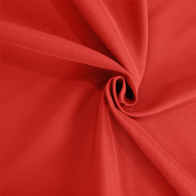 Red fabric with smooth texture and drape.