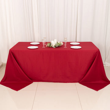 Add Elegance to Your Event with the Wine Seamless Polyester Rectangular Tablecloth