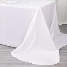 White Seamless Polyester Rectangular Tablecloth with Rounded Corners, Oval Oblong Tablecloth