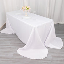 White Seamless Polyester Rectangular Tablecloth with Rounded Corners, Oval Oblong Tablecloth