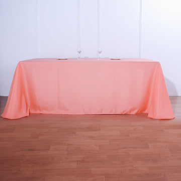 Add Elegance to Your Event with the Coral Seamless Polyester Rectangular Tablecloth