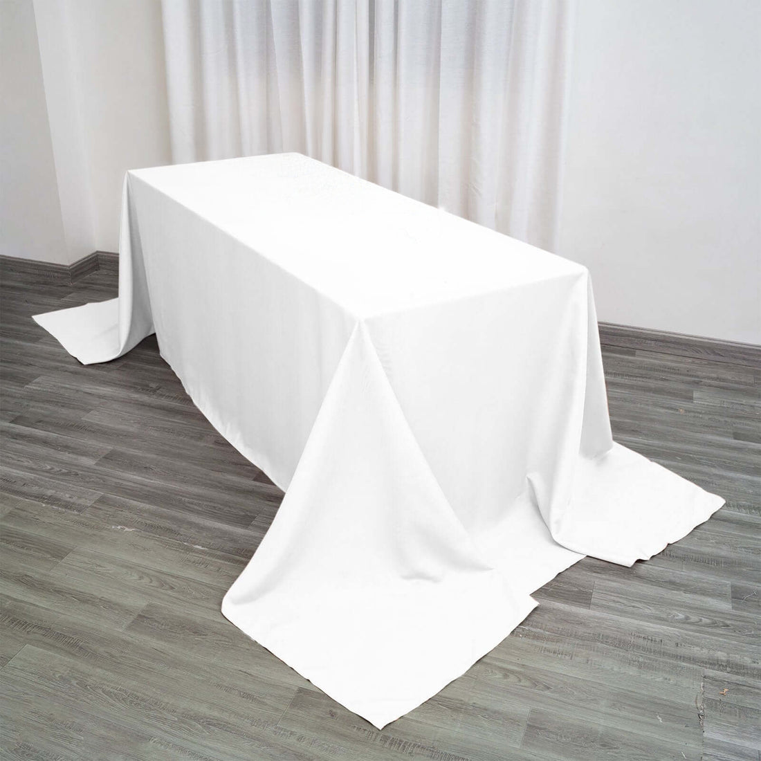 Polyester Tablecloth 90x156 White Efavormart 