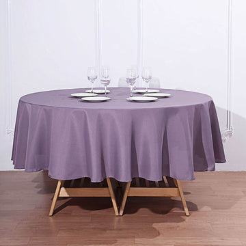 Add Elegance to Your Event with the Violet Amethyst Seamless Polyester Round Tablecloth 90