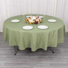 90inch Eucalyptus Sage Green 200 GSM Seamless Premium Polyester Round Tablecloth
