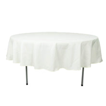 Round 90 Inch Ivory Seamless Premium 190 GSM Polyester Tablecloth