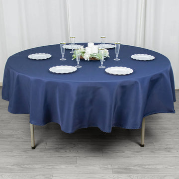 Add Luxury and Versatility with the Seamless Navy Blue Tablecloth