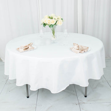 Durable and Versatile White Round Tablecloth