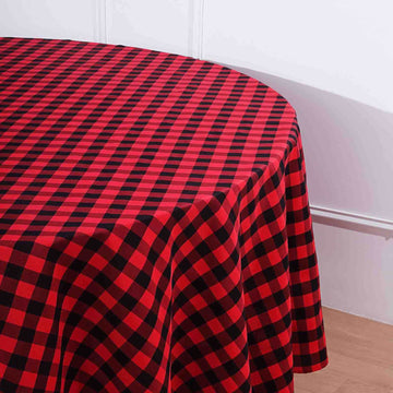 Chic Checkered Gingham Polyester Tablecloth