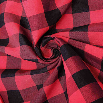 Create a Memorable Event with Black/Red Seamless Buffalo Plaid Square Tablecloth