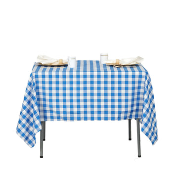 Gingham Polyester Checkered Tablecloth 70"x70"