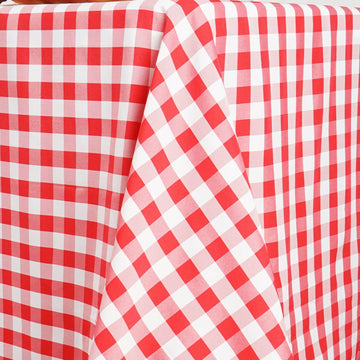 Checkered Polyester Tablecloth 90"x132"