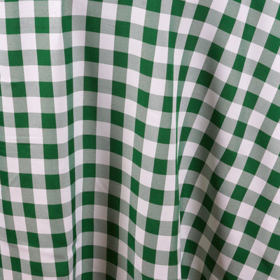 Green and white checked fabric pattern