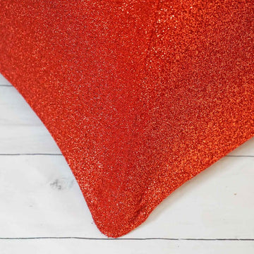 Make a Statement with the Red Metallic Shiny Glittered Spandex Cocktail Table Cover