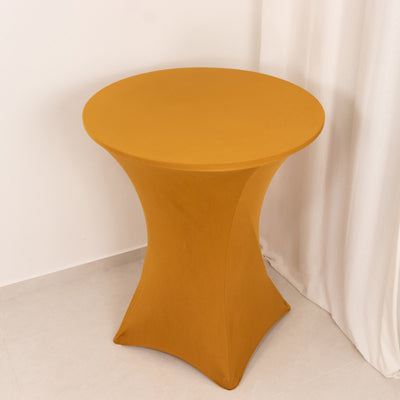 Round mustard-colored table with a sleek design
