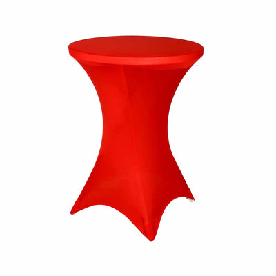 Red cocktail table with a modern design.