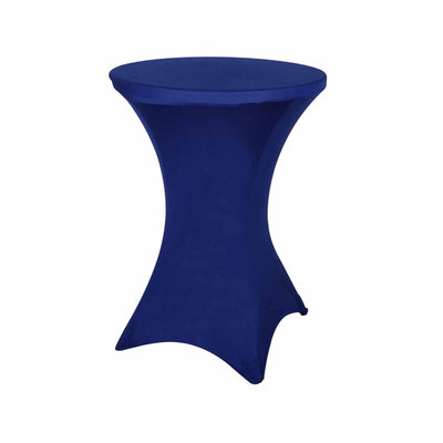 Blue stretch table cover for round tables