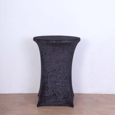 Black stretch table cover for round tables
