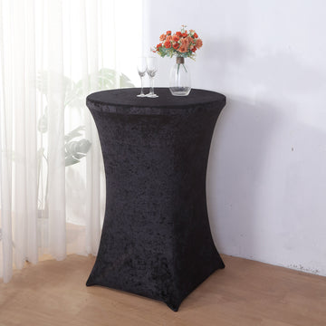 Create a Captivating Ambience with the Black Velvet Round Table Cover