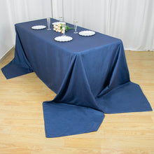 90"x156" Premium Dark Blue Faux Denim Polyester Rectangular Tablecloth