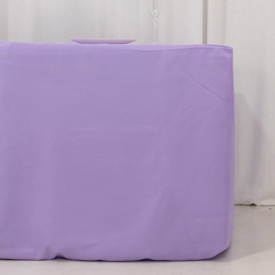 Purple table cover on a plain background