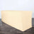Beige table cover draped over a rectangular table.