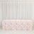 Floral-patterned table cover on a white background