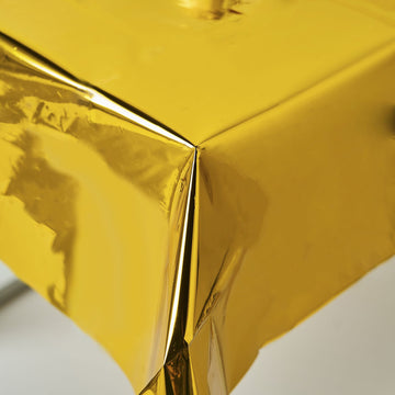 Create an Opulent Tablescape with the Gold Metallic Foil Square Tablecloth