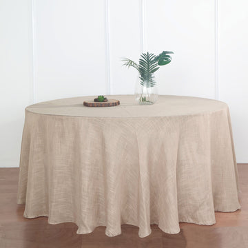 Elegant Taupe Seamless Round Tablecloth for Stylish Events