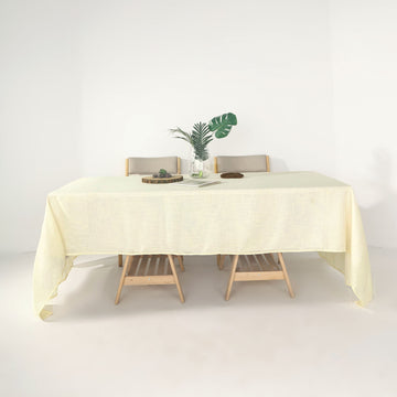 Create a Timeless and Elegant Look with Ivory Seamless Rectangular Tablecloth