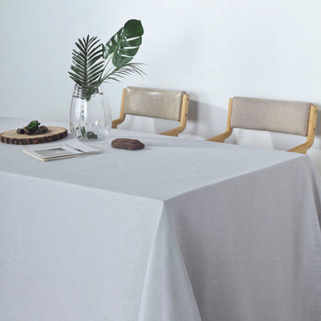 Make a Statement with the Silver Seamless Rectangular Tablecloth in Silver