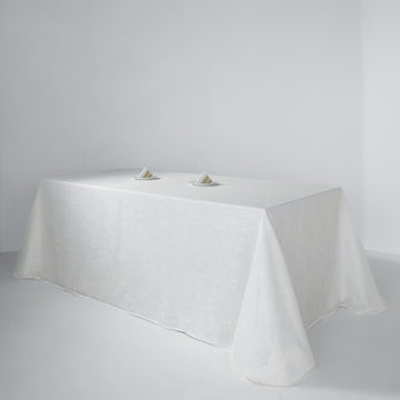 White Seamless Rectangular Tablecloth for Elegant Event Décor