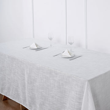 White Seamless Rectangular Tablecloth - Elegant and Versatile