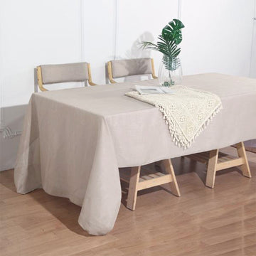 Beige Seamless Rectangular Tablecloth: Elegant and Versatile